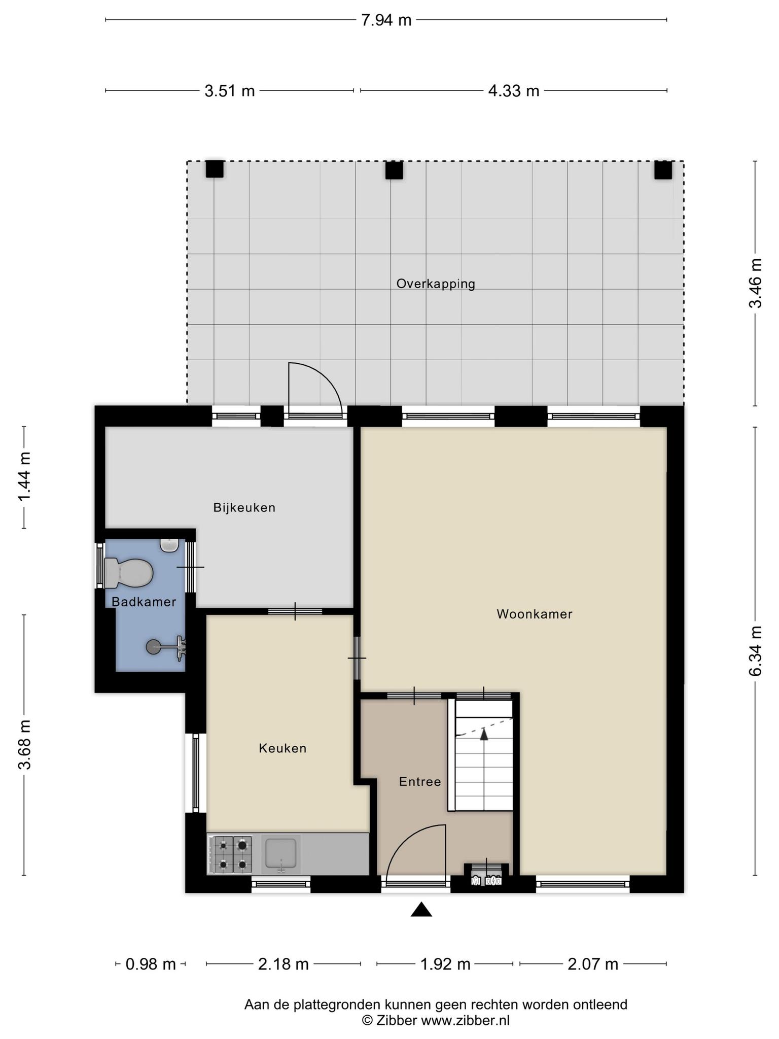 Plattegrond begane grond, Zijlstraat 16 Heeswijk-dinther