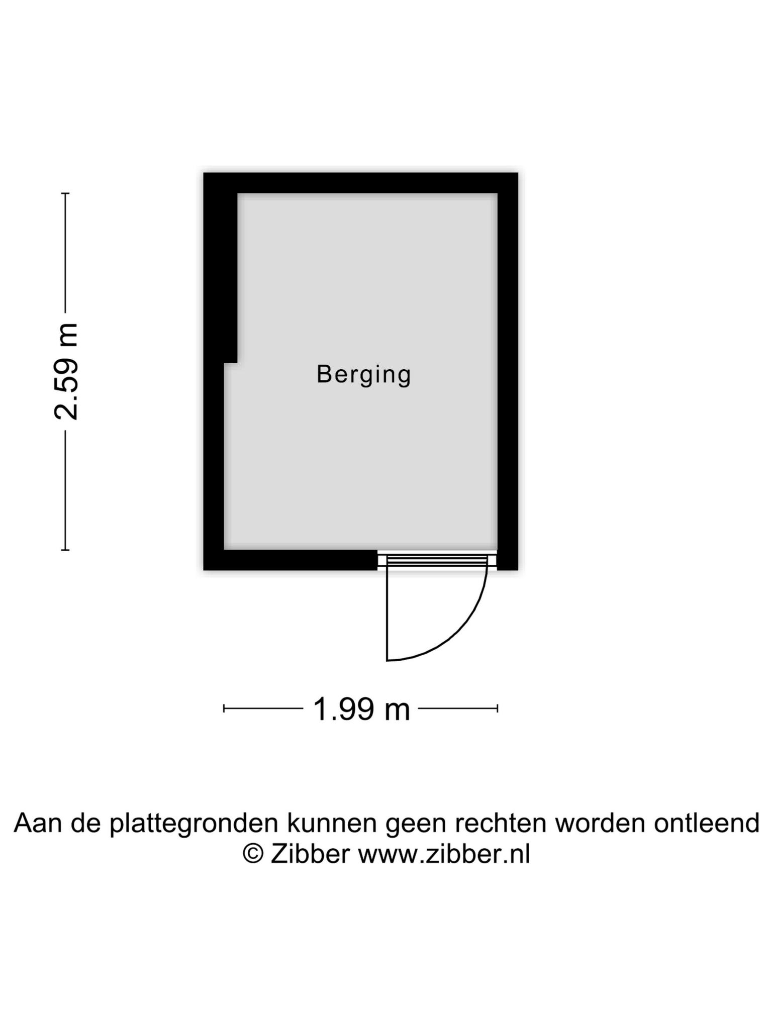 Plattegrond berging , Zijlstraat 16 Heeswijk-dinther