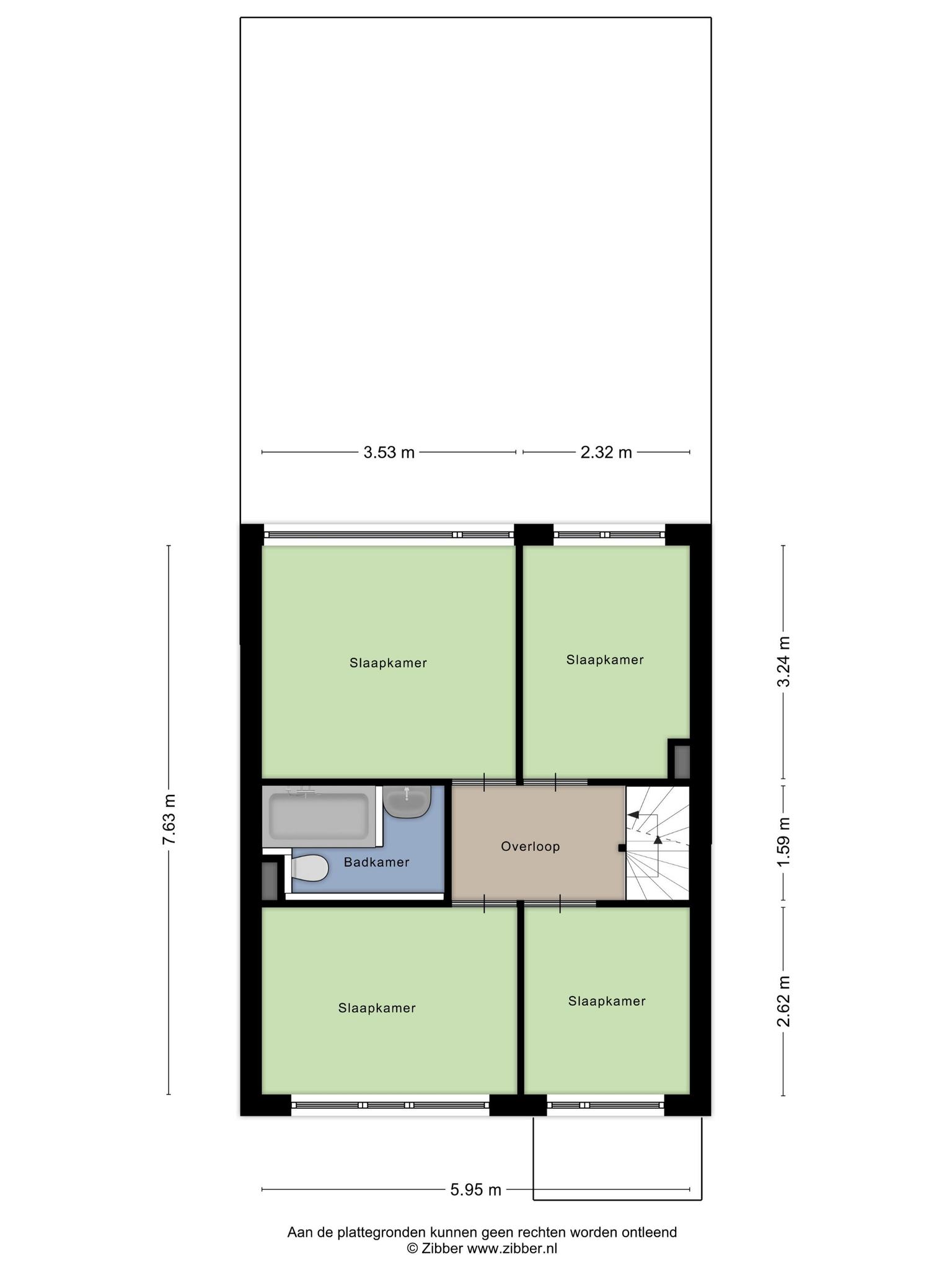 Plattegrond eerste verdieping, Hendrik Wiegersmalaan 26 Rosmalen