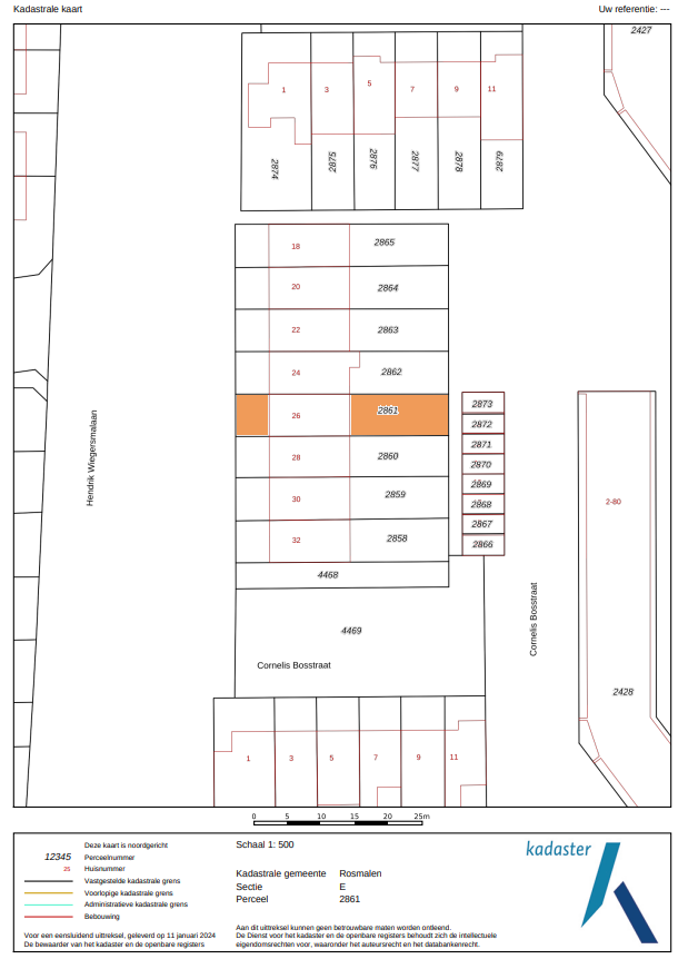 Plattegrond ligging, Hendrik Wiegersmalaan 26 Rosmalen