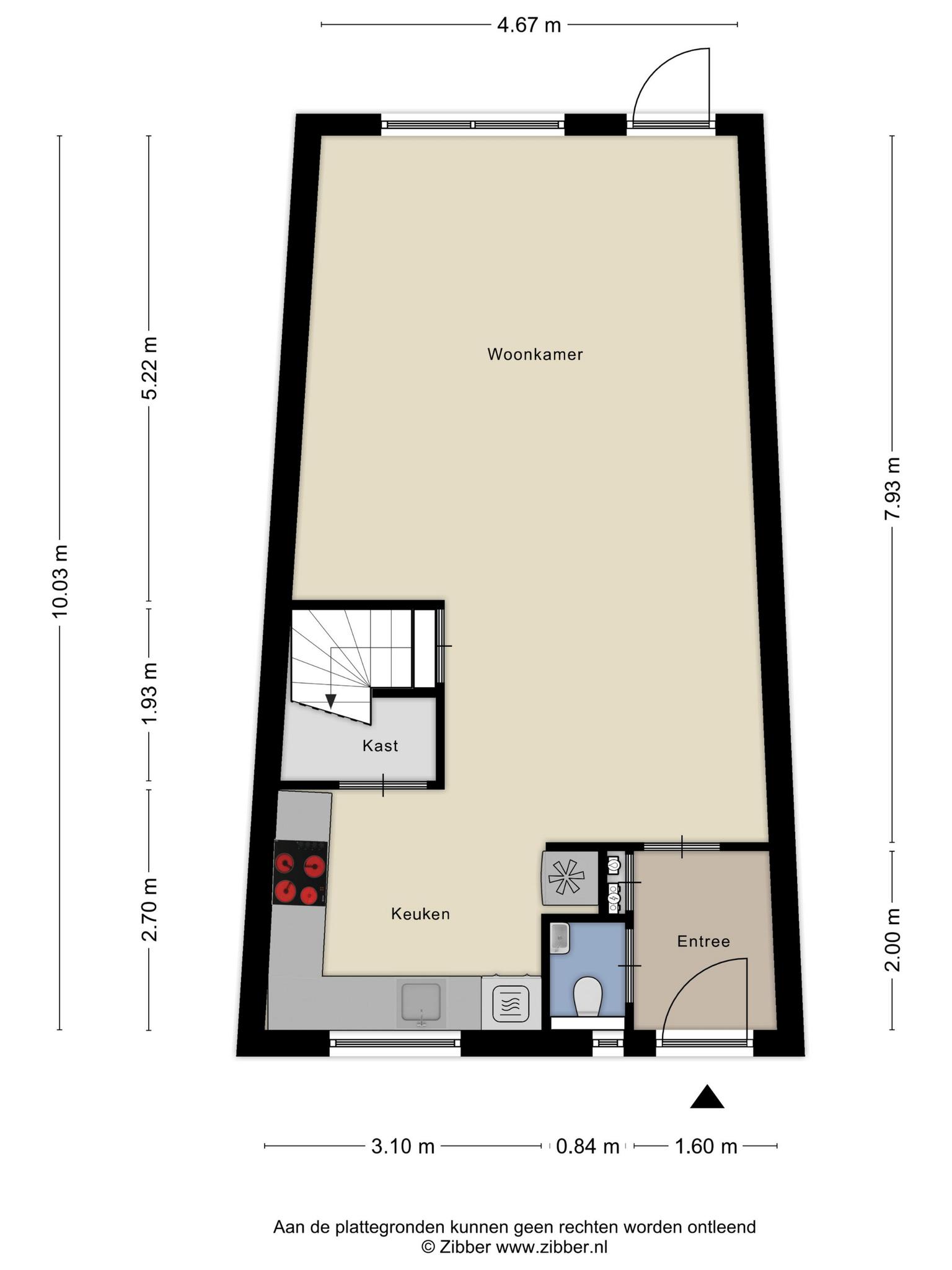 Plattegrond begane grond, Kruisherenborch 68 Rosmalen