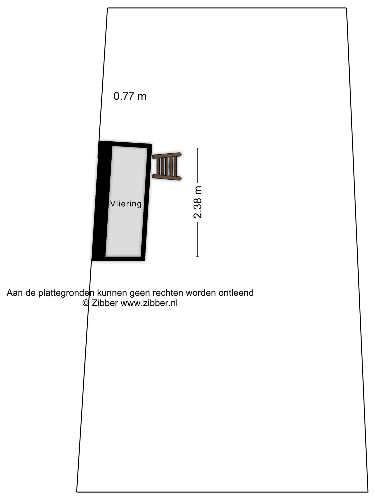 Plattegrond vliering, Kruisherenborch 68 Rosmalen