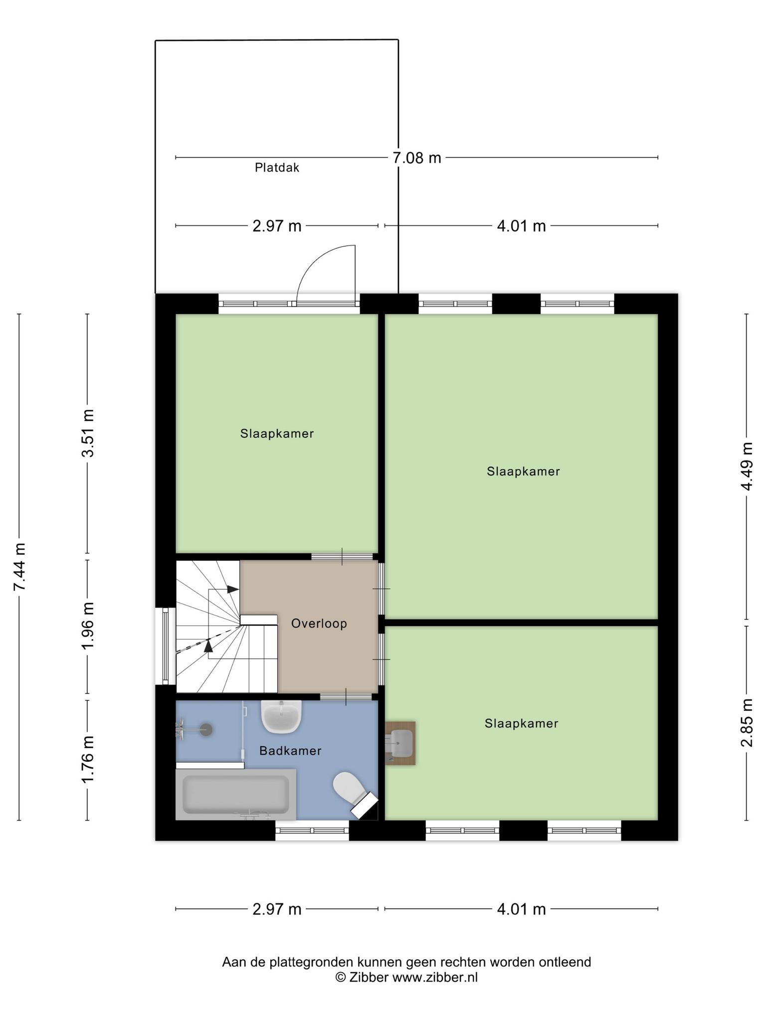 Plattegrond eerste verdieping, Geenbergenstraat 11 Rosmalen