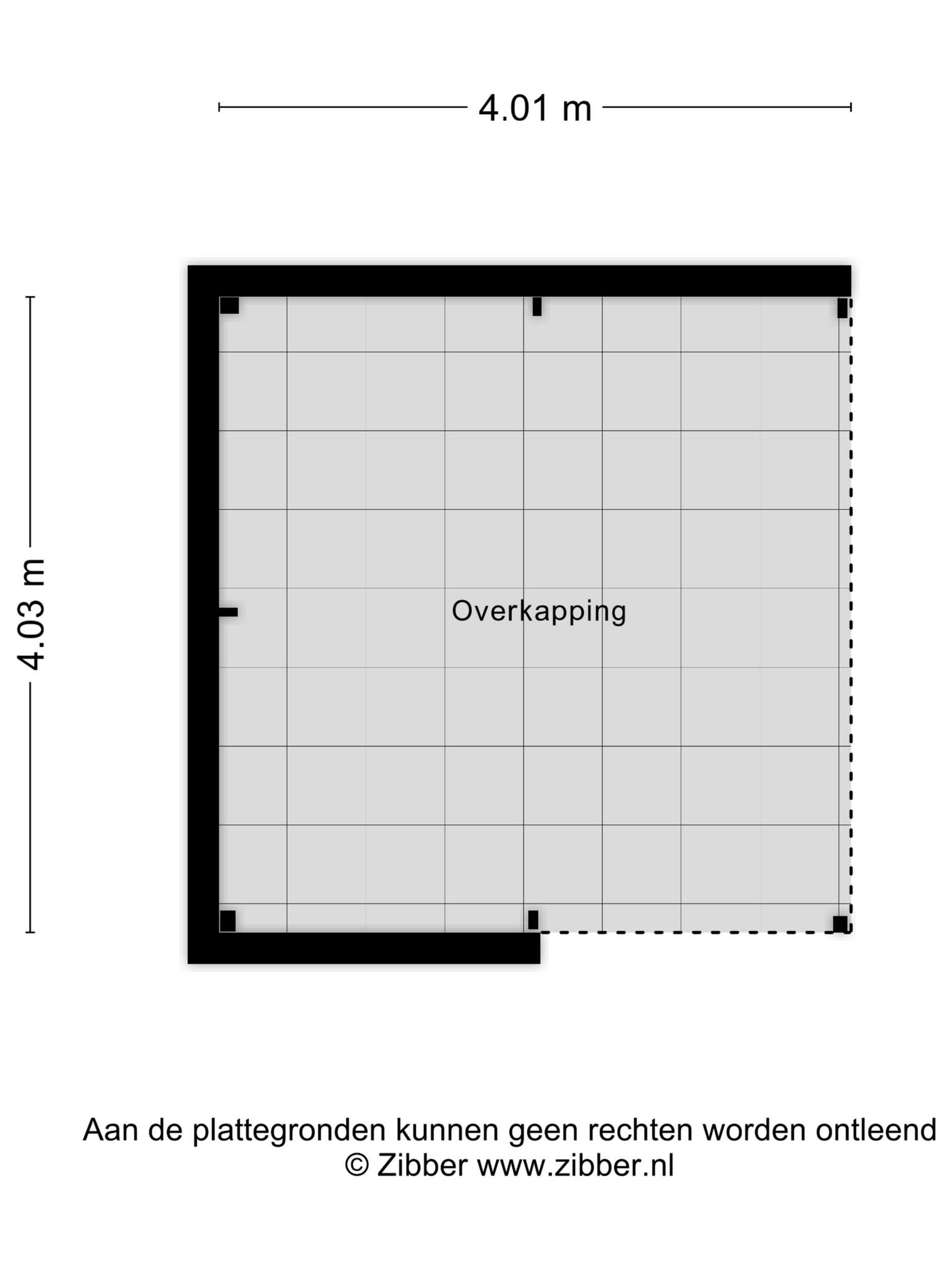 Plattegrond overkapping, Geenbergenstraat 11 Rosmalen