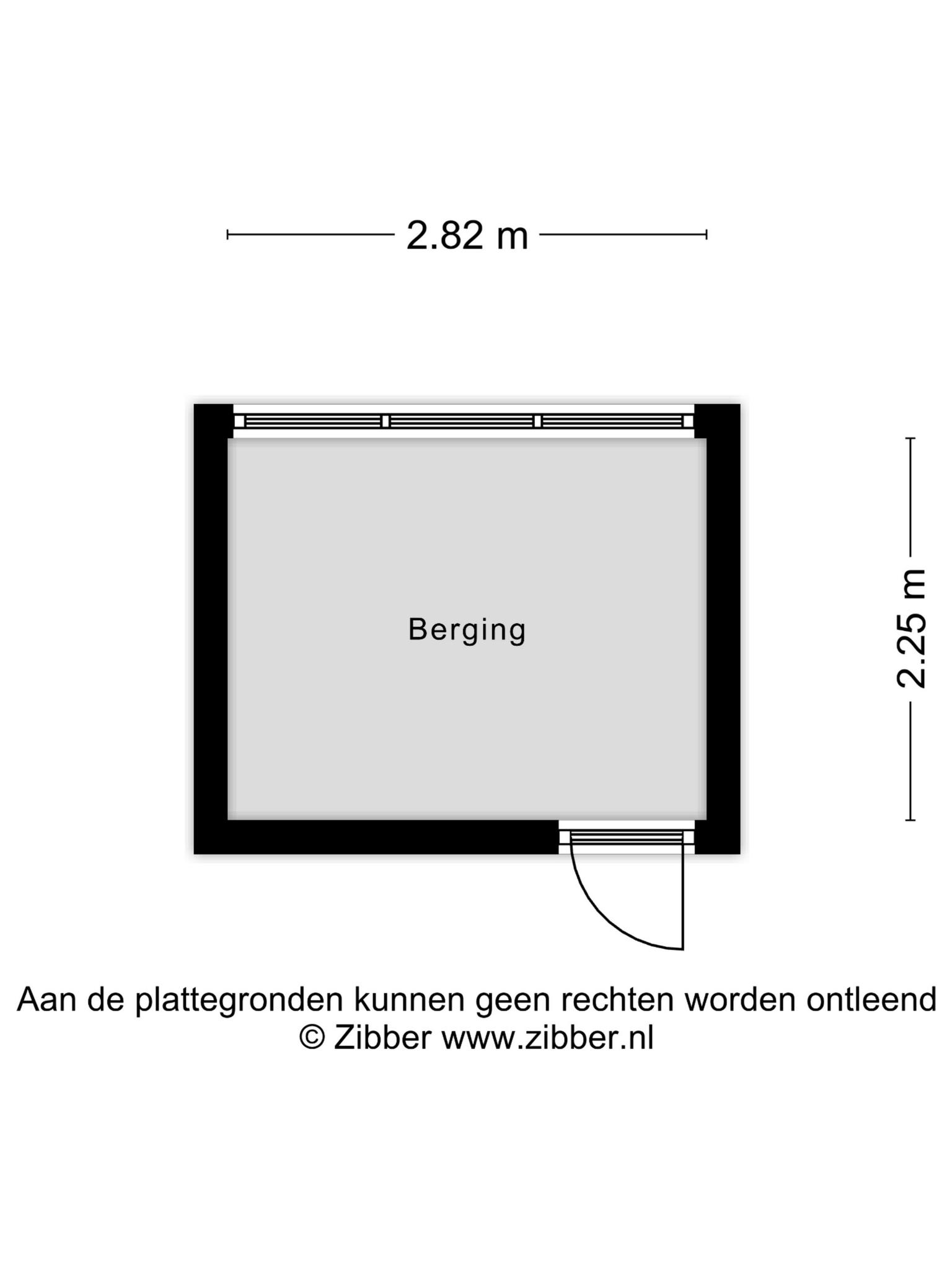 Plattegrond berging, Lucas Gasselstraat 54 Rosmalen