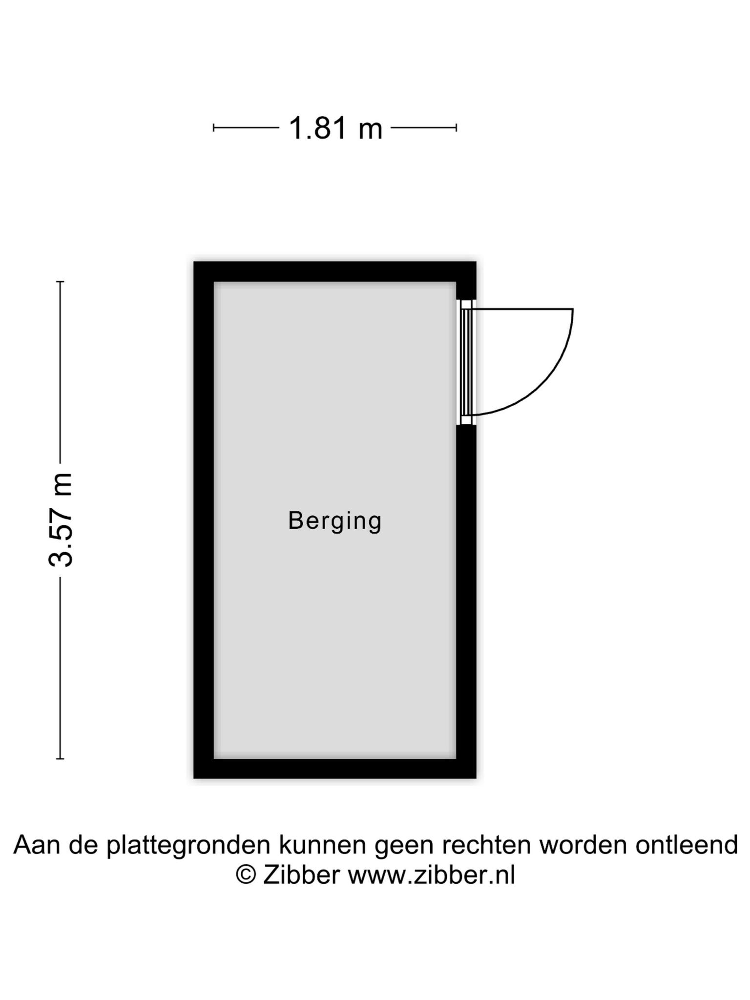 Plattegrond berging, Raadhuisstraat 1 C Rosmalen