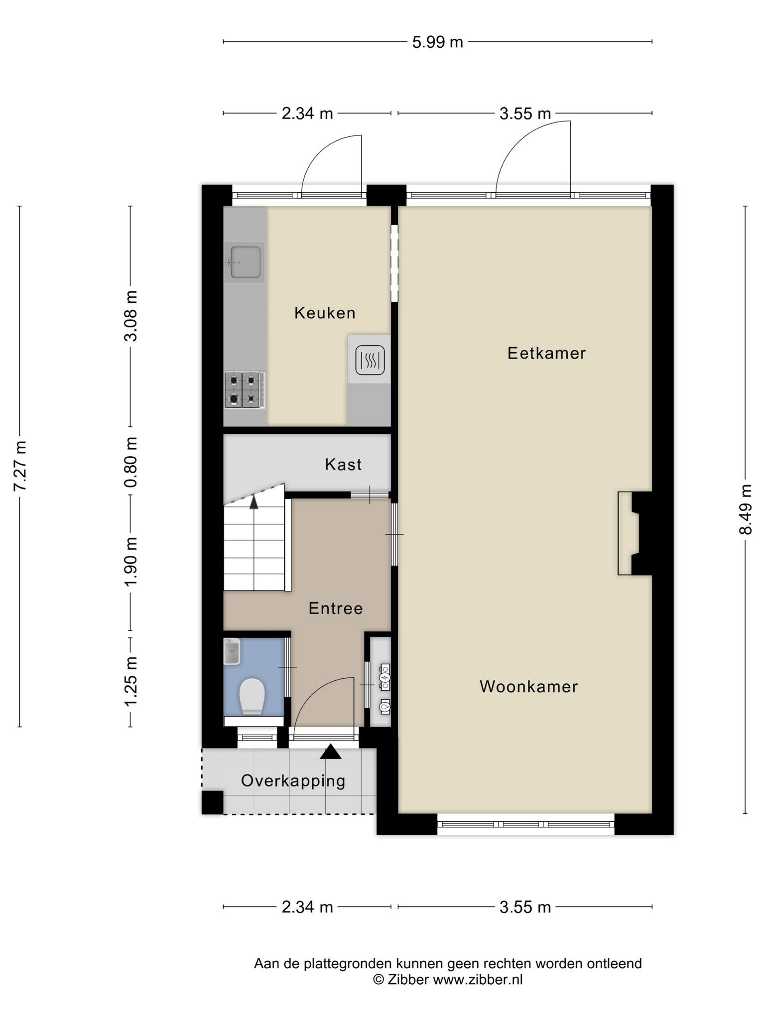 Plattegrond begane grond, Willem van Geldorpstraat 9 Rosmalen