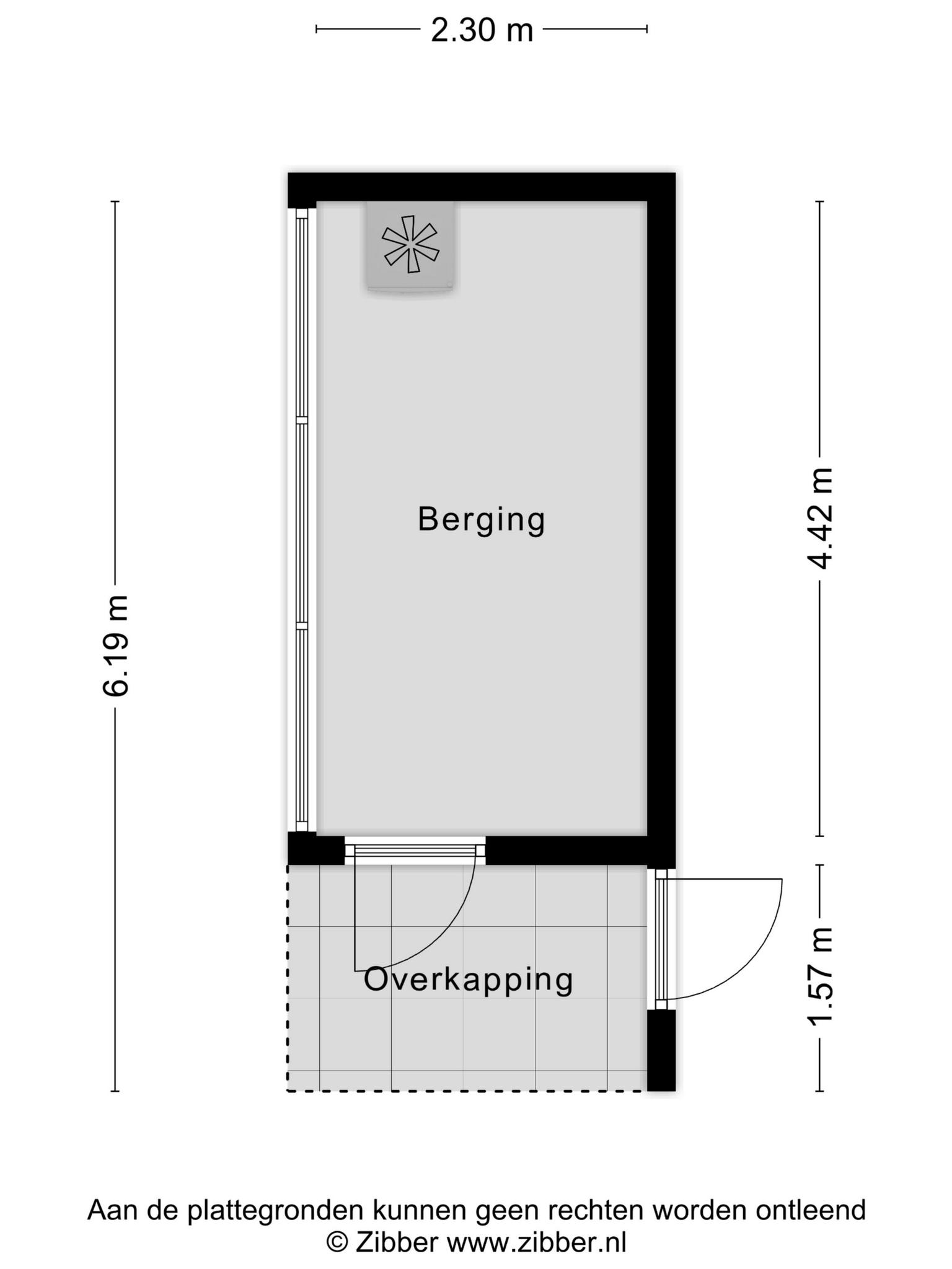 Plattegrond berging en overkapping, Willen van Geldorpstraat 9 Rosmalen