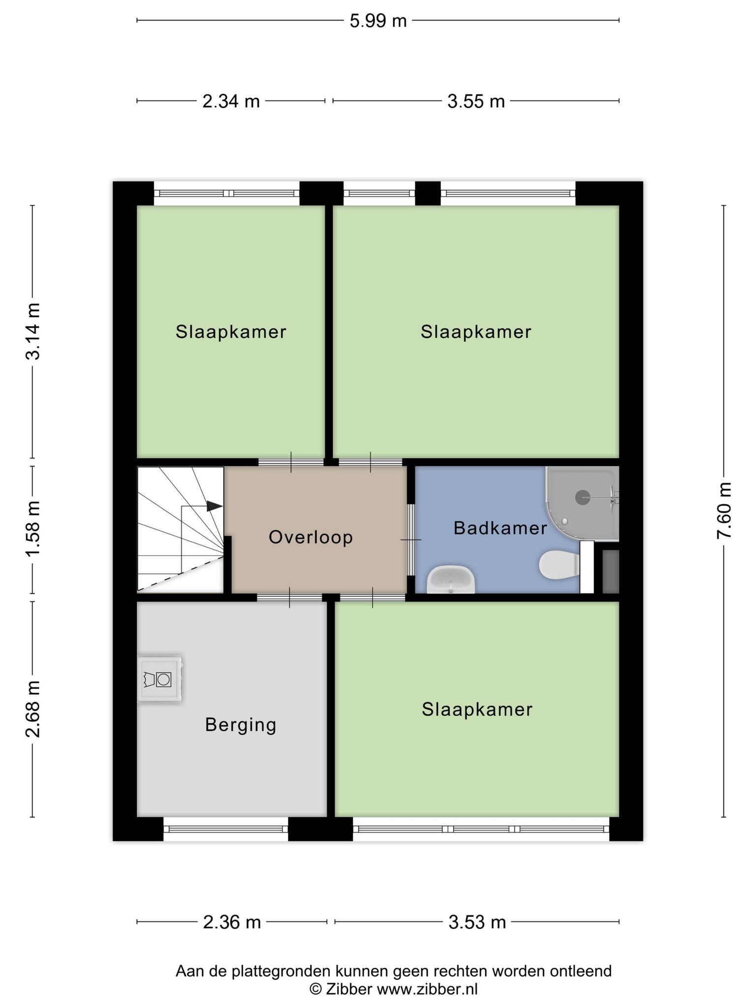 Plattegrond eerste verdieping, Willem van Geldorpstraat 9 Rosmalen