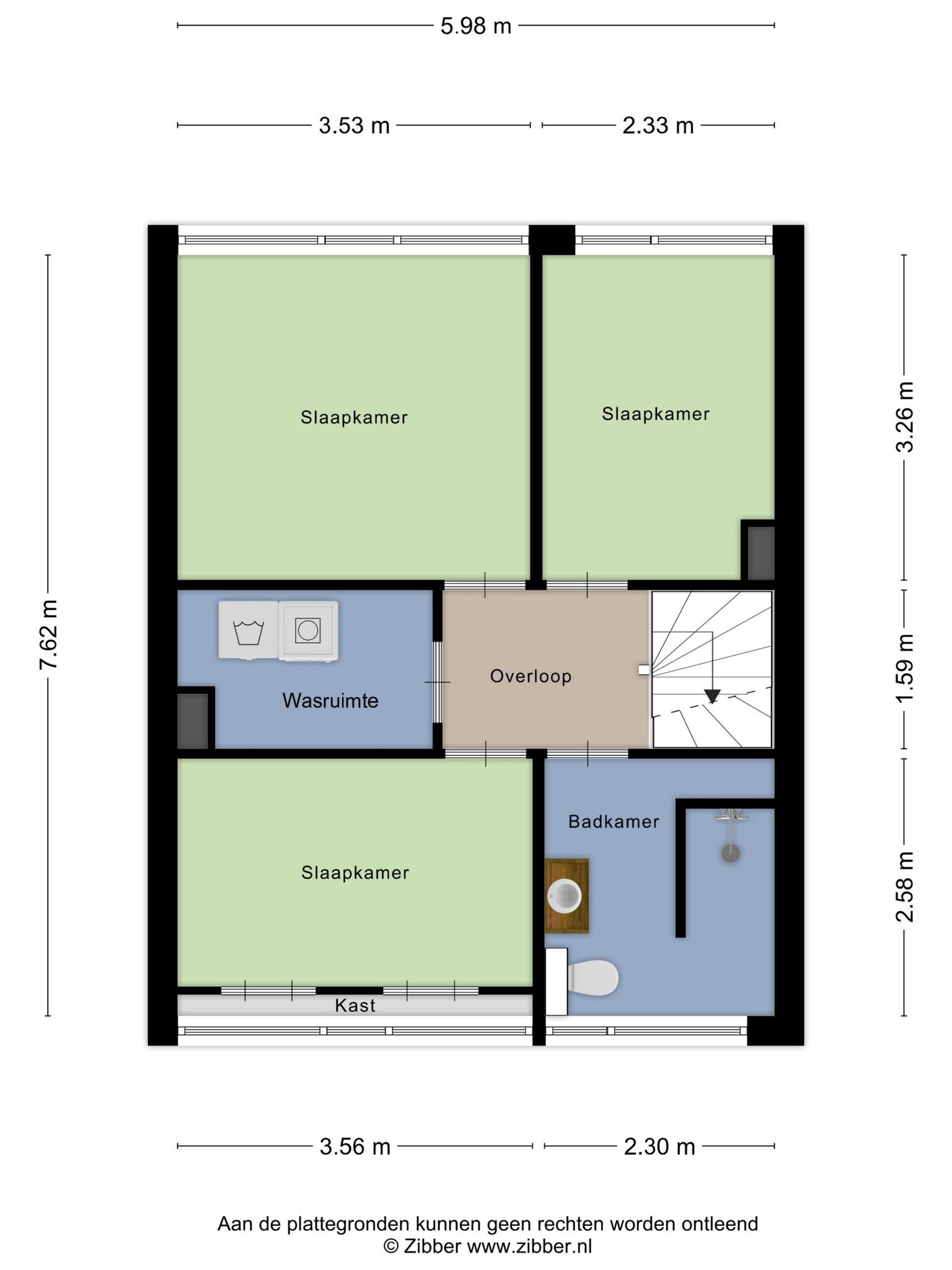 Plattegrond eerste verdieping, Willem van Geldorpstraat 23 Rosmalen