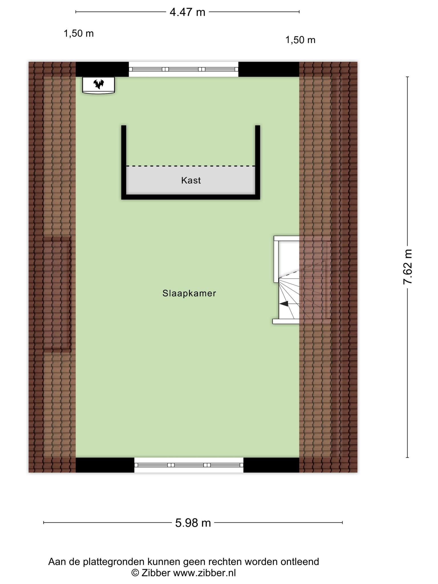 Plattegrond tweede verdieping, Willem van Geldorpstraat 23 Rosmalen