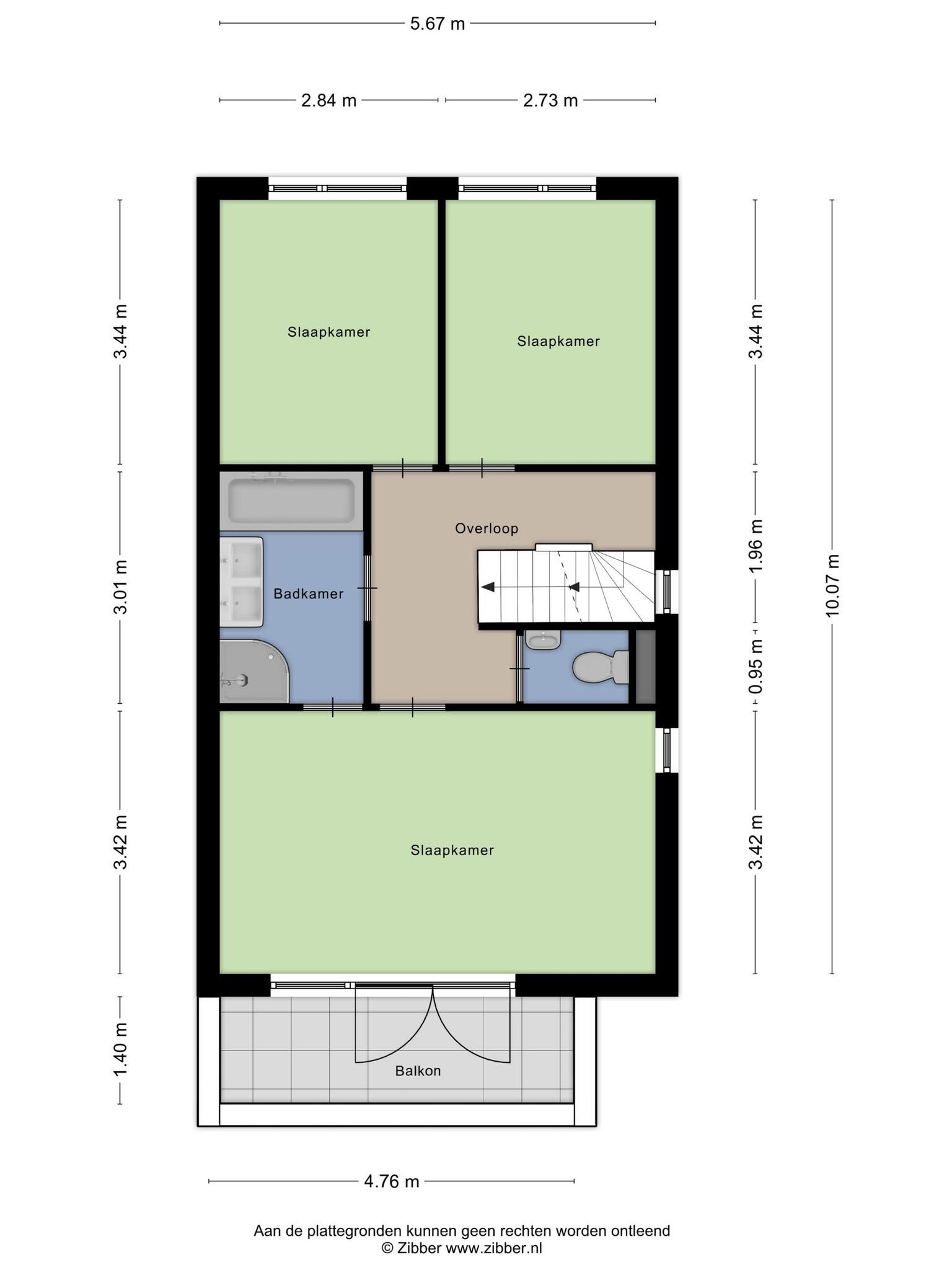 Plattegrond eerste verdieping, Hannie Schaftstraat 25 Rosmalen