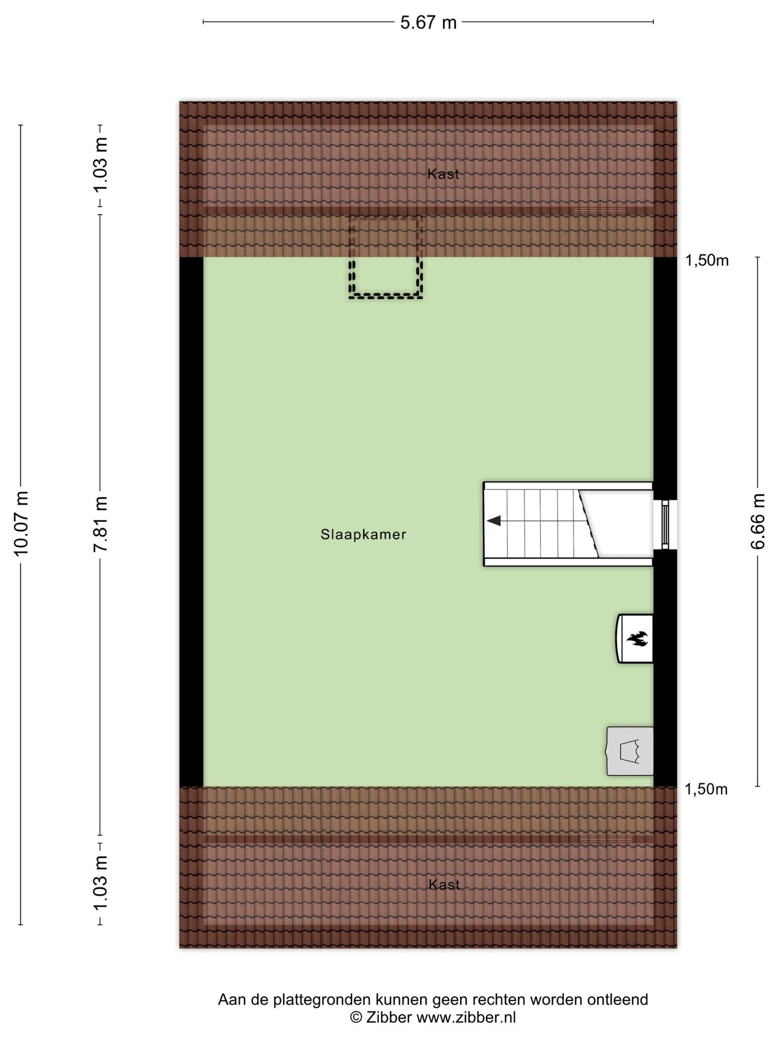 Plattegrond tweede verdieping, Hannie Schaftstraat 25 Rosmalen