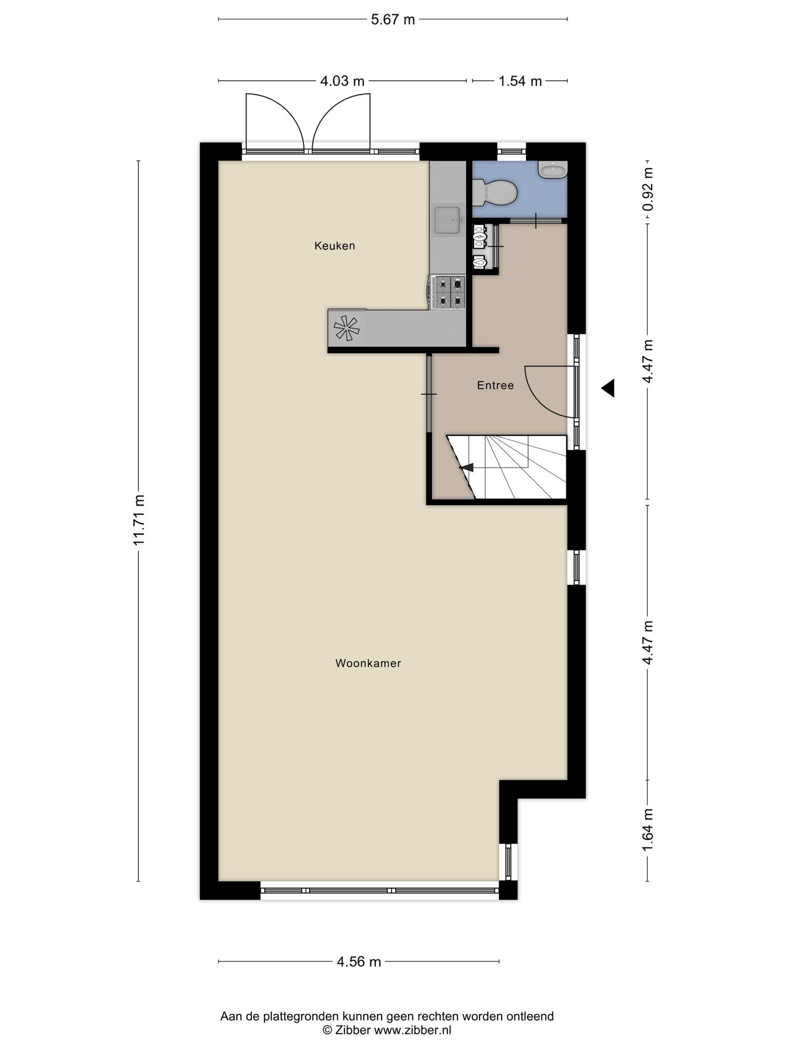 Plattegrond begane grond, Hannie Schaftstraat 25 Rosmalen