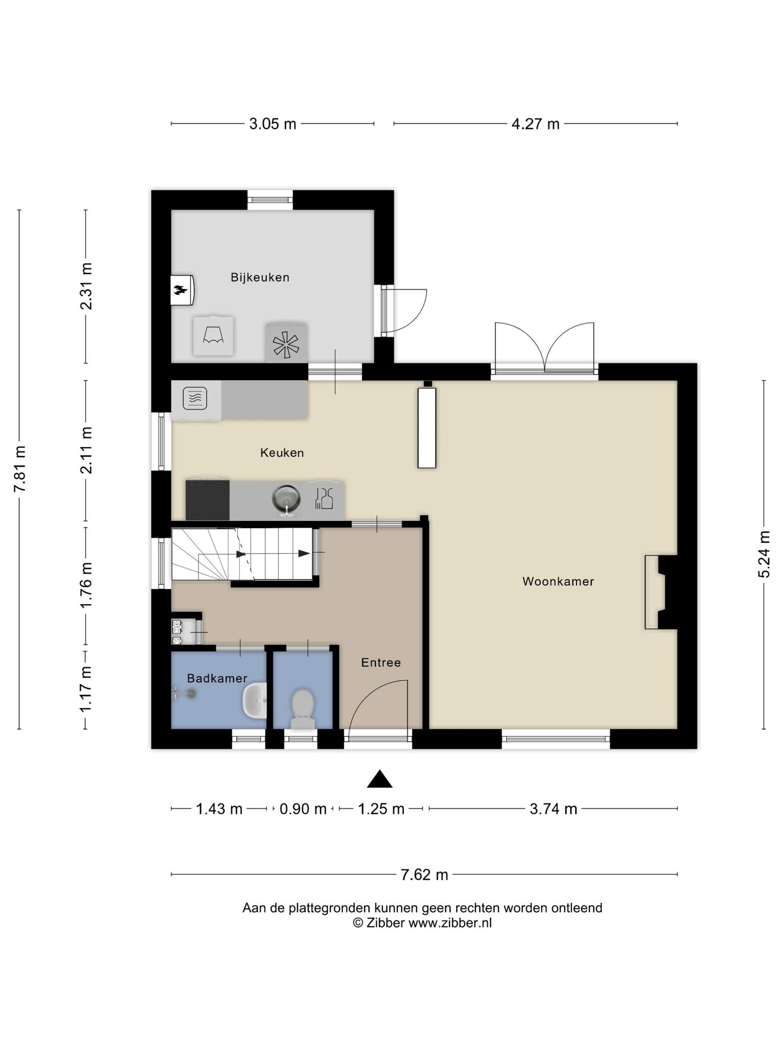 Plattegrond begane grond, Deken van Roestellaan 43 Rosmalen