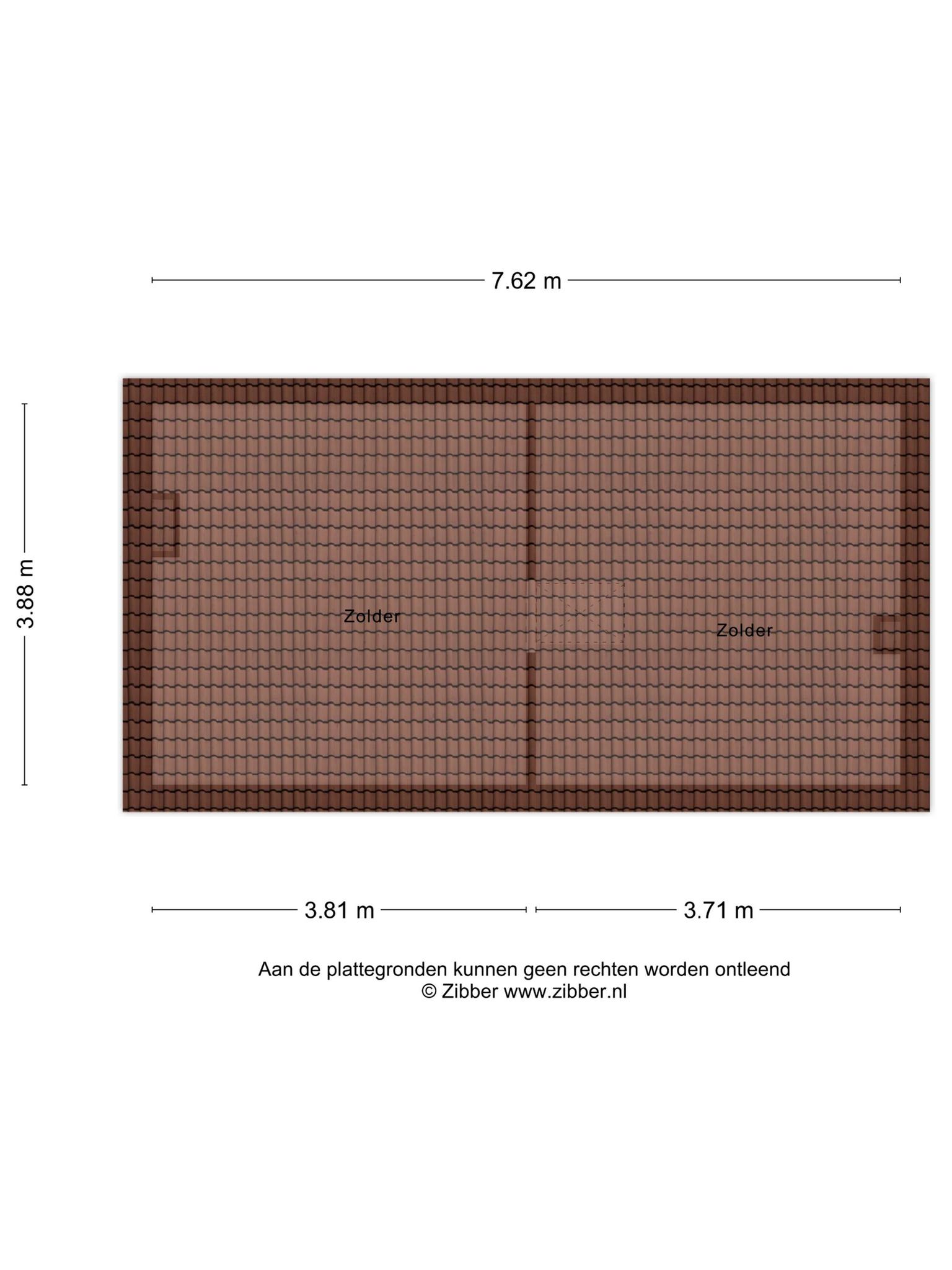 Plattegrond zolder, Deken van Roestellaan 43 Rosmalen