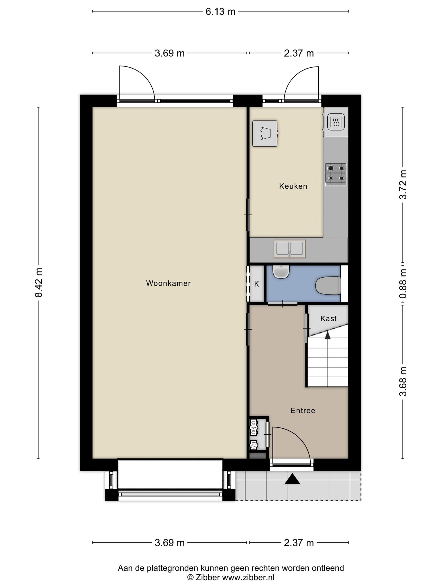 Plattegrond begane grond, Willem Elsschotstraat 21 Rosmalen