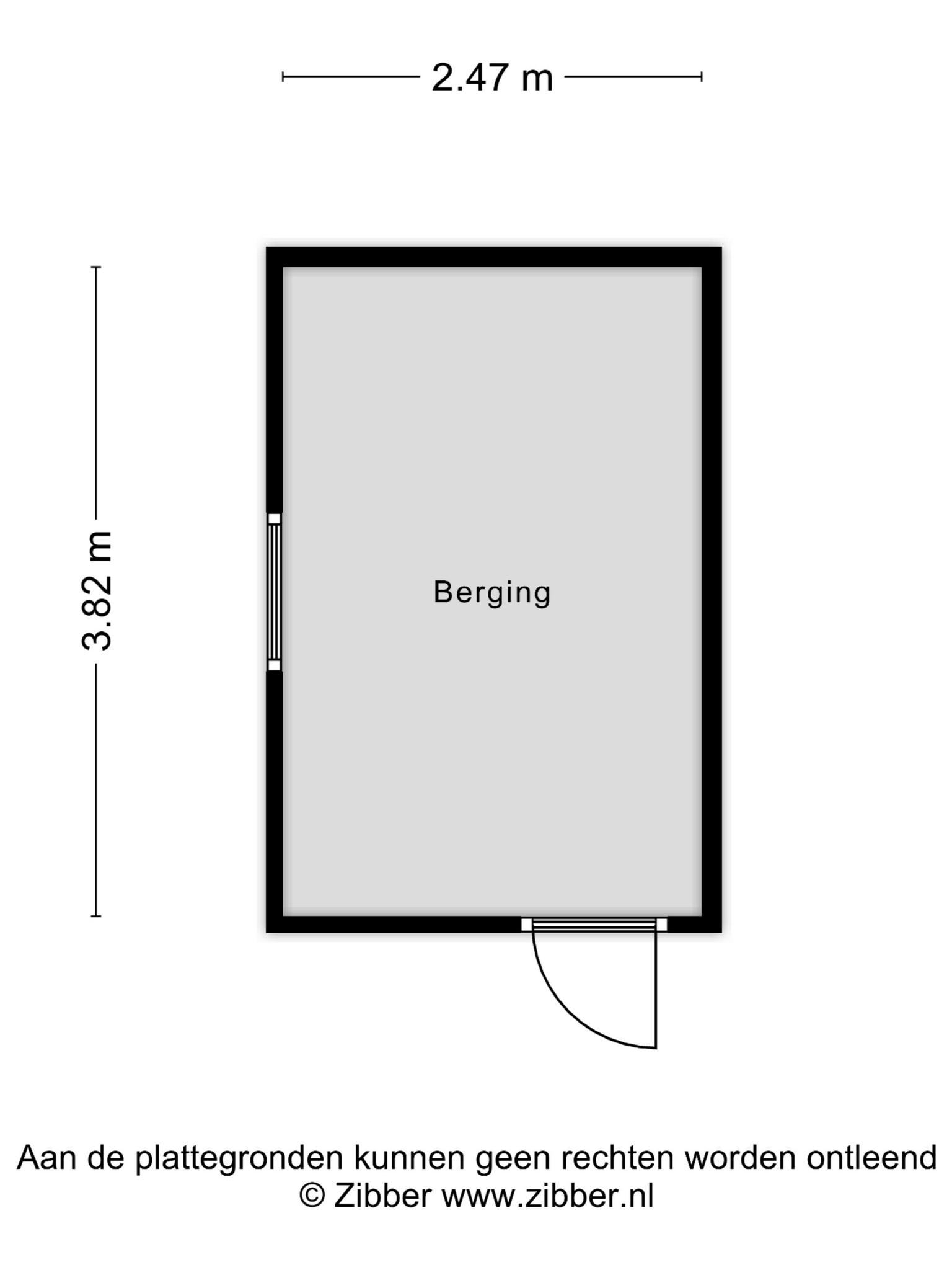 Plattegrond berging, Willem Elsschotstraat 21 Rosmalen