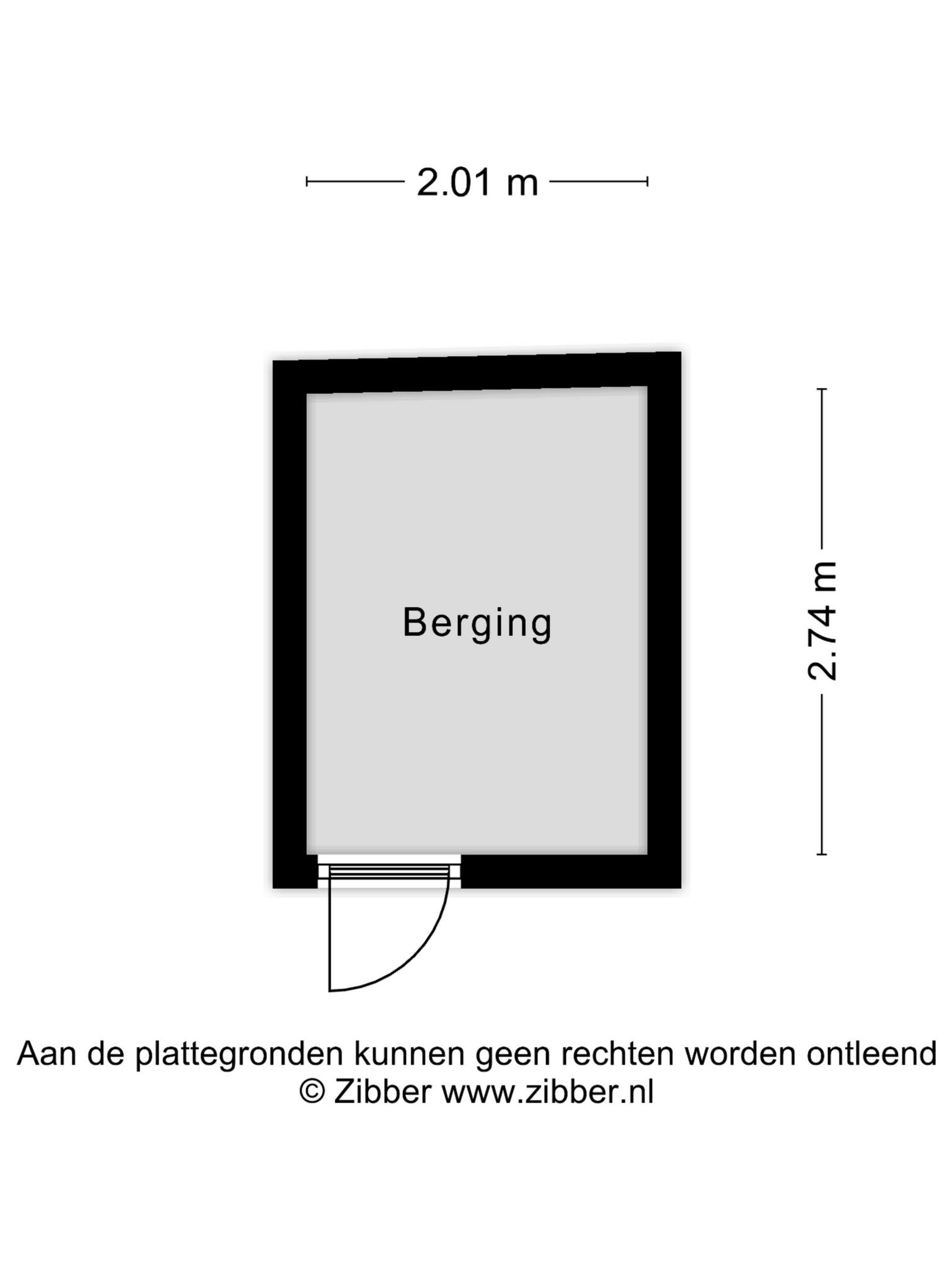 Plattegrond berging, Javastraat 134 's-Hertogenbosch