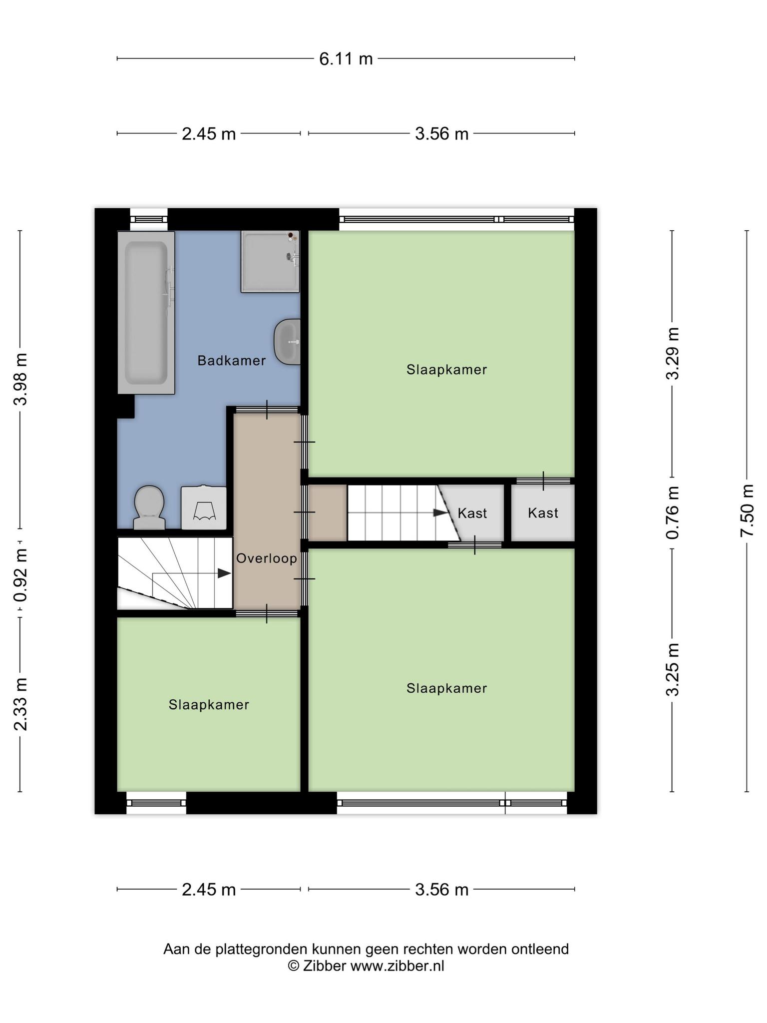 Plattegrond eerste verdieping, Papaverstraat 33 Rosmalen