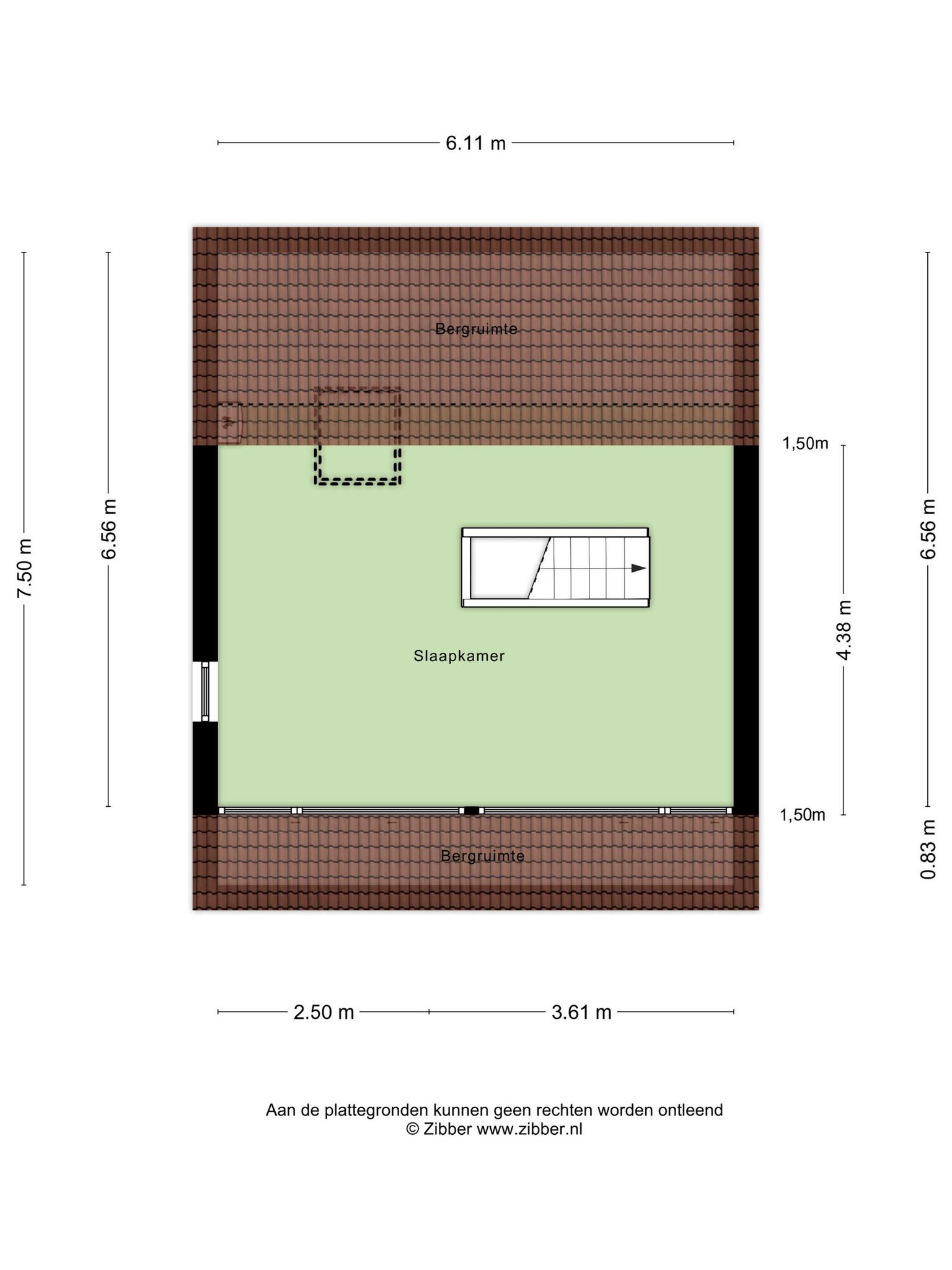 Plattegrond tweede verdieping, Papaverstraat 33 Rosmalen