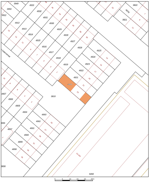 Plattegrond ligging, Michiel de Ruyterstraat 23 's-Hertogenbosch