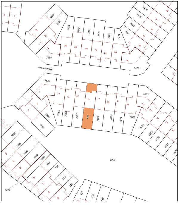 Plattegrond van Hofstedenlaan 15 in 's-Hertogenbosch